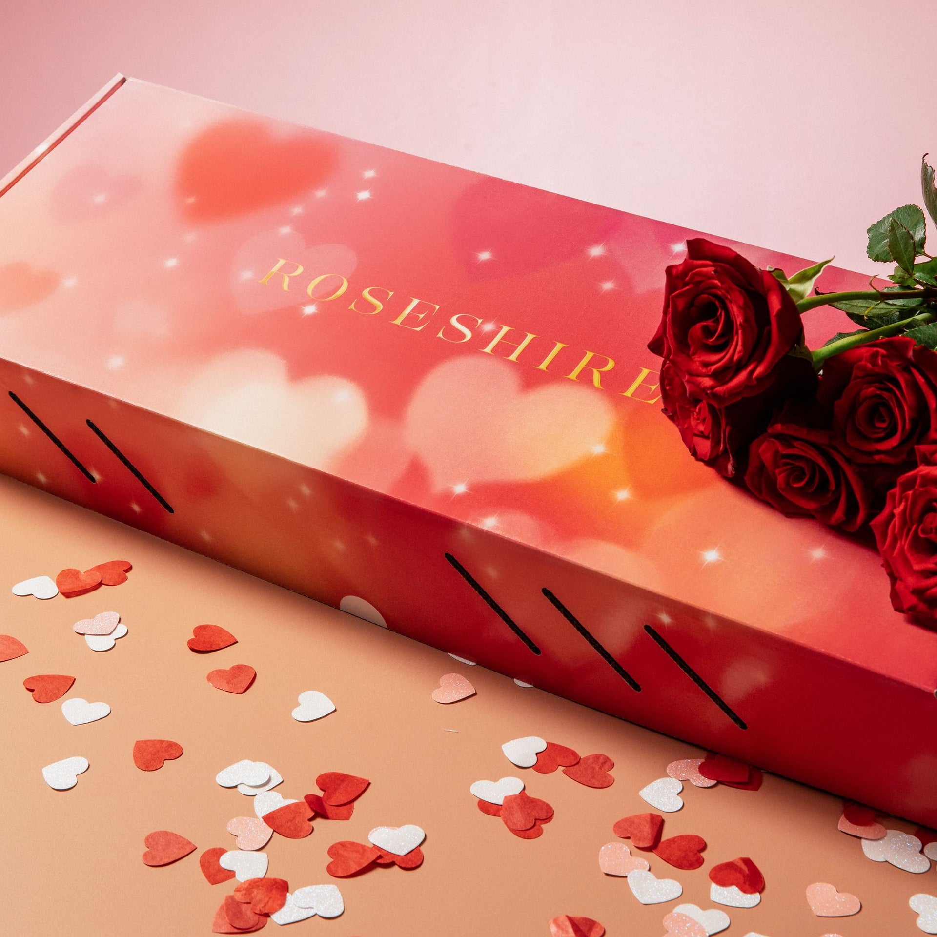 Amazing Love designed with flowers and roses in a luxury box